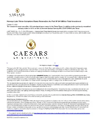Harveys Lake Tahoe Completes Room Renovation As Part of $41 Million Total Investment