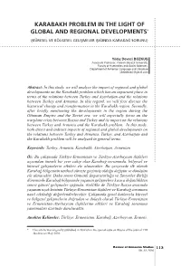 Karabakh Problem in the Light of Global and Regional Developments*