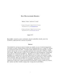 Rare Macroeconomic Disasters