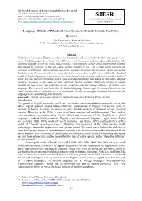 Sir Syed Journal of Education & Social Research Language Attitude Of
