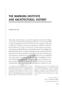 The Warburg Institute and Architectural History 133 CK181 11Vaneck 1Pp Sh.Indd 134 Part Part in Brink, and Claudia