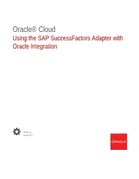 Using the SAP Successfactors Adapter with Oracle Integration