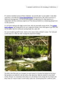 A Summer Meditation on the Meaning of Wilderness | 1