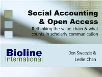 Social Accounting & Open Access