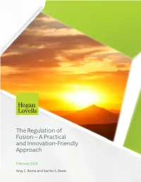 The Regulation of Fusion – a Practical and Innovation-Friendly Approach