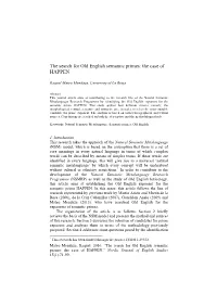 The Search for Old English Semantic Primes: the Case of HAPPEN