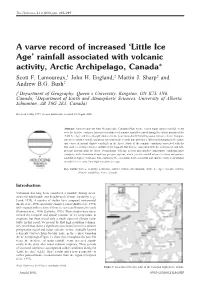 A Varve Record of Increased 'Little Ice Age' Rainfall Associated With