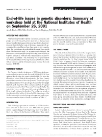 End-Of-Life Issues in Genetic Disorders: Summary of Workshop Held at the National Institutes of Health on September 26, 2001 Ann R