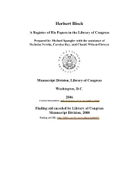 Herbert Block Papers [Finding Aid]. Library of Congress. [PDF Rendered