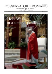 Holy Week in a Time of Pandemic