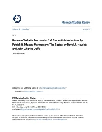 Mormonism? a Student’S Introduction, by Patrick Q