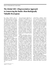 The Global 200: a Representation Approach to Conserving the Earth’S Most Biologically Valuable Ecoregions