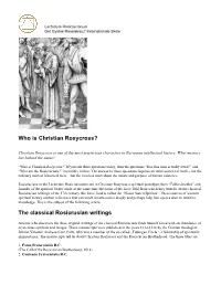 Who Is Christian Rosycross? the Classical Rosicrucian Writings