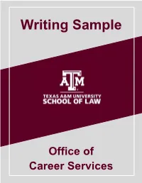 Writing Sample