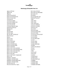 Booktango Allowable Font List