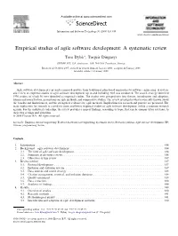 Empirical Studies of Agile Software Development: a Systematic Review