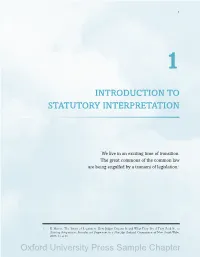 Introduction to Statutory Interpretation
