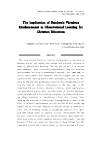 The Implication of Bandura's Vicarious Reinforcement in Observational