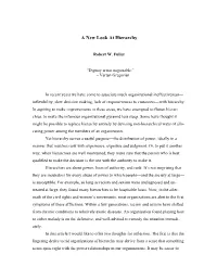 A New Look at Hierarchy
