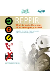 AWE REPPIR Public Information Leaflet