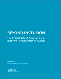 BEYOND INCLUSION the Critical Role of People of Color in the U.S