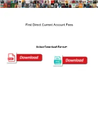 First Direct Current Account Fees