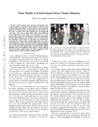 Noise Models in Feature-Based Stereo Visual Odometry