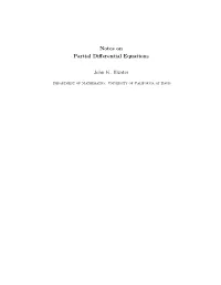 Notes on Partial Differential Equations John K. Hunter