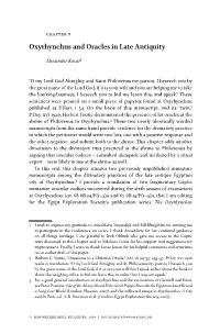 Oxyrhynchus and Oracles in Late Antiquity