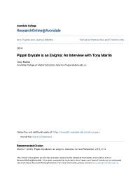 Pippin Drysale Is an Enigma: an Interview with Tony Martin