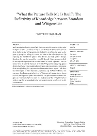 The Reflexivity of Knowledge Between Brandom and Wittgenstein