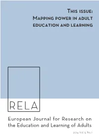 This Issue: Mapping Power in Adult Education and Learning