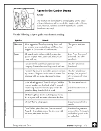 Agony in the Garden Drama Script