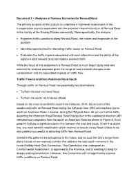 Analyses of Various Scenarios for Renaud Road