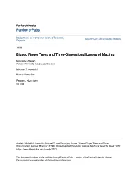 Biased Finger Trees and Three-Dimensional Layers of Maxima