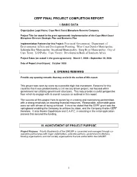 Cepf Final Project Completion Report