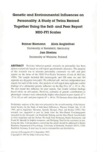Genetic and Environmental Influences on Personality: a Study of Twins Reared Together Using the Self- and Peer Report NEO-FFI Scales