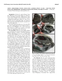 Newly Discovered Muong Nong-Type Layered Impact Glass / Tektites from Paracale, Philippines and Implications for Source Crater Location