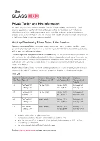 Private Tuition and Hire Information