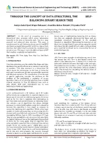 Through the Concept of Data Structures, the Self- Balancing Binary Search Tree