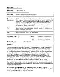 Application 1. Application Number: 18/02759/OUTA Application Type