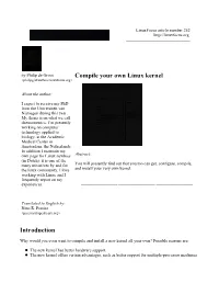 Compile Your Own Linux Kernel Introduction