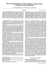 Effects of Drying Temperature and Farina Blending on Spaghetti Quality Using Response Surface Methodology