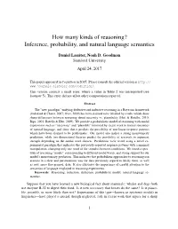 How Many Kinds of Reasoning? Inference, Probability, and Natural Language Semantics