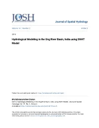 Hydrological Modeling in the Ong River Basin, India Using SWAT Model