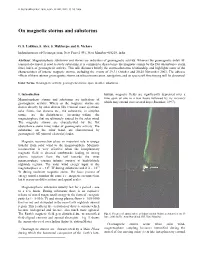 On Magnetic Storms and Substorms