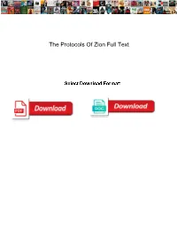 The Protocols of Zion Full Text