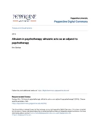 Altruism in Psychotherapy: Altruistic Acts As an Adjunct to Psychotherapy