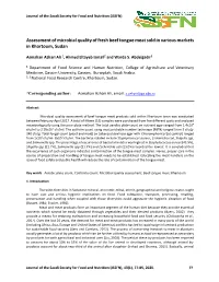 Assessment of Microbial Quality of Fresh Beef Tongue Meat Sold in Various Markets in Khartoum, Sudan