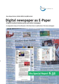 Digital Newspaper As E-Paper a Hybrid Medium Between Print and Online Newspaper